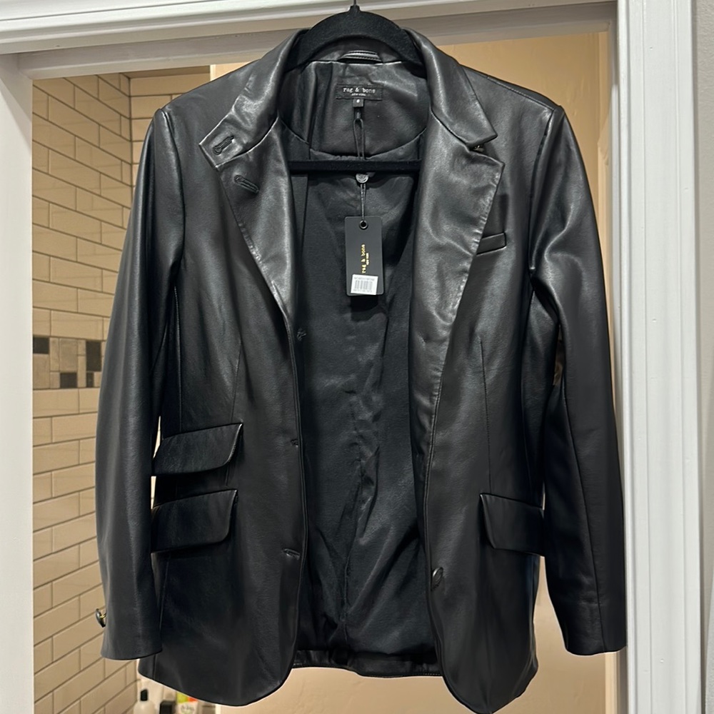 NWT RAG & BONE SLADE FAUX LEATHER BLAZER